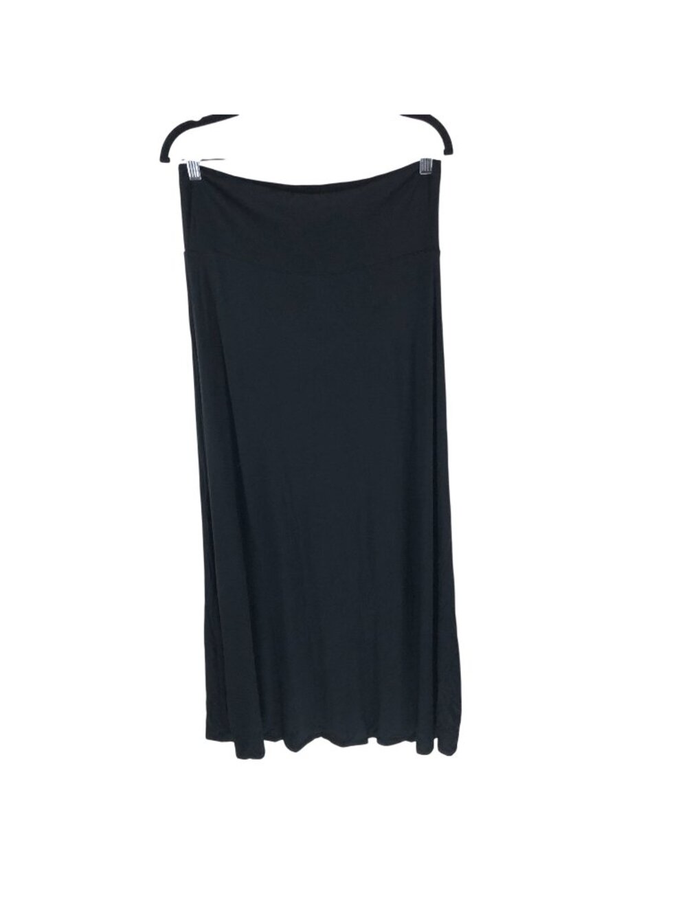 Loveappella Roll Top Maxi Skirt Stretch Pull On Black L